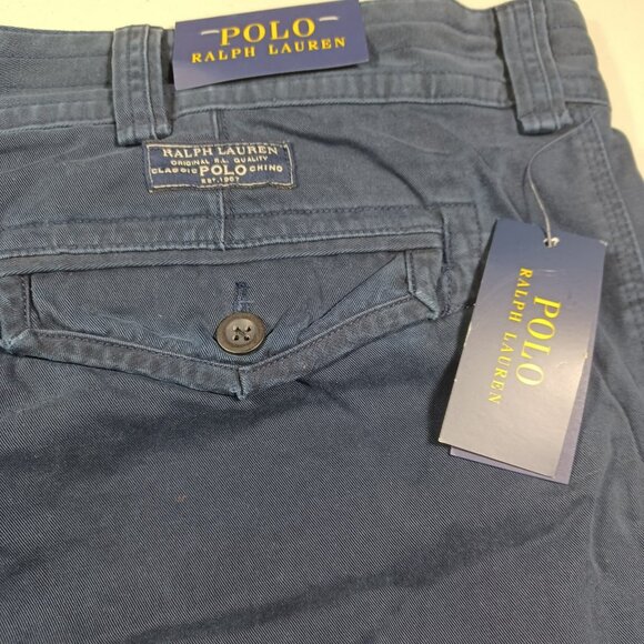 POLO Ralph Lauren mens solid navy flap chino cargo shorts 52B BIG NWT - Picture 6 of 9